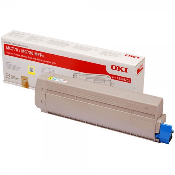 Original - OKI MC770/MC780 Amarillo Cartucho de Toner - 45396201