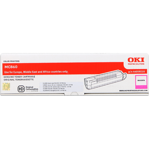 Original - OKI MC860 Magenta Cartucho de Toner - 44059210