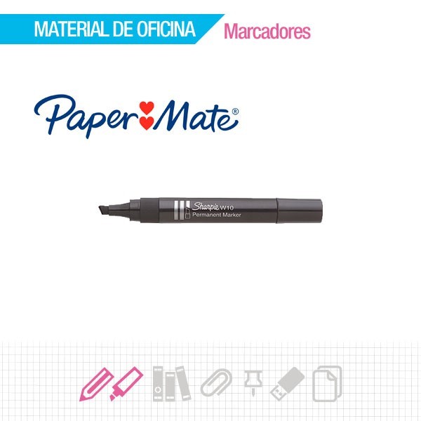 PAPERMATE MARCADOR PERMANENTE M10 PUNTA BISELADA TRAZO 1.8 MM