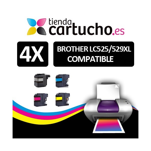 PACK 4 Brother LC525XL / LC529XL compatible (Elija colores)