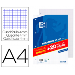 Recambio oxford a4 100 + 20...