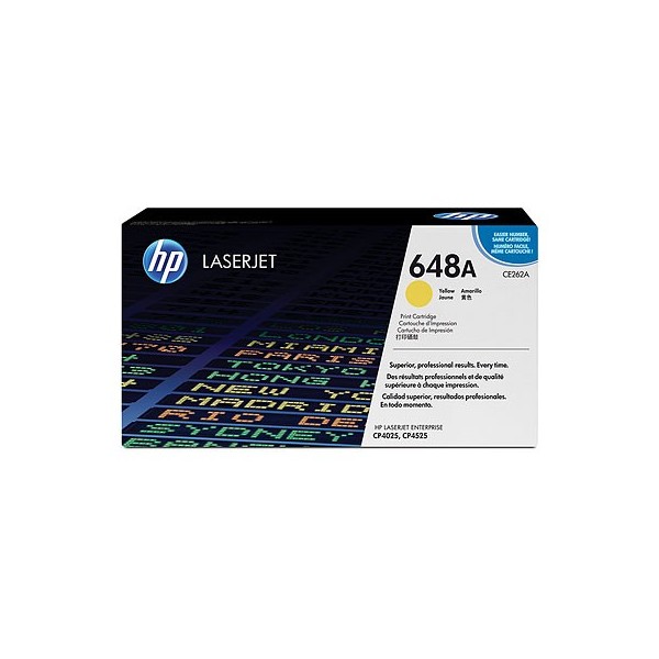 Cartucho de Toner HP 648A - CE262A Amarillo original 11000 páginas