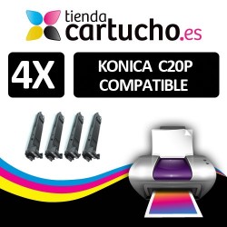 Pack 4 Toner Konica Minolta Bizhub C20P / C20 Compatible (Elija colores)