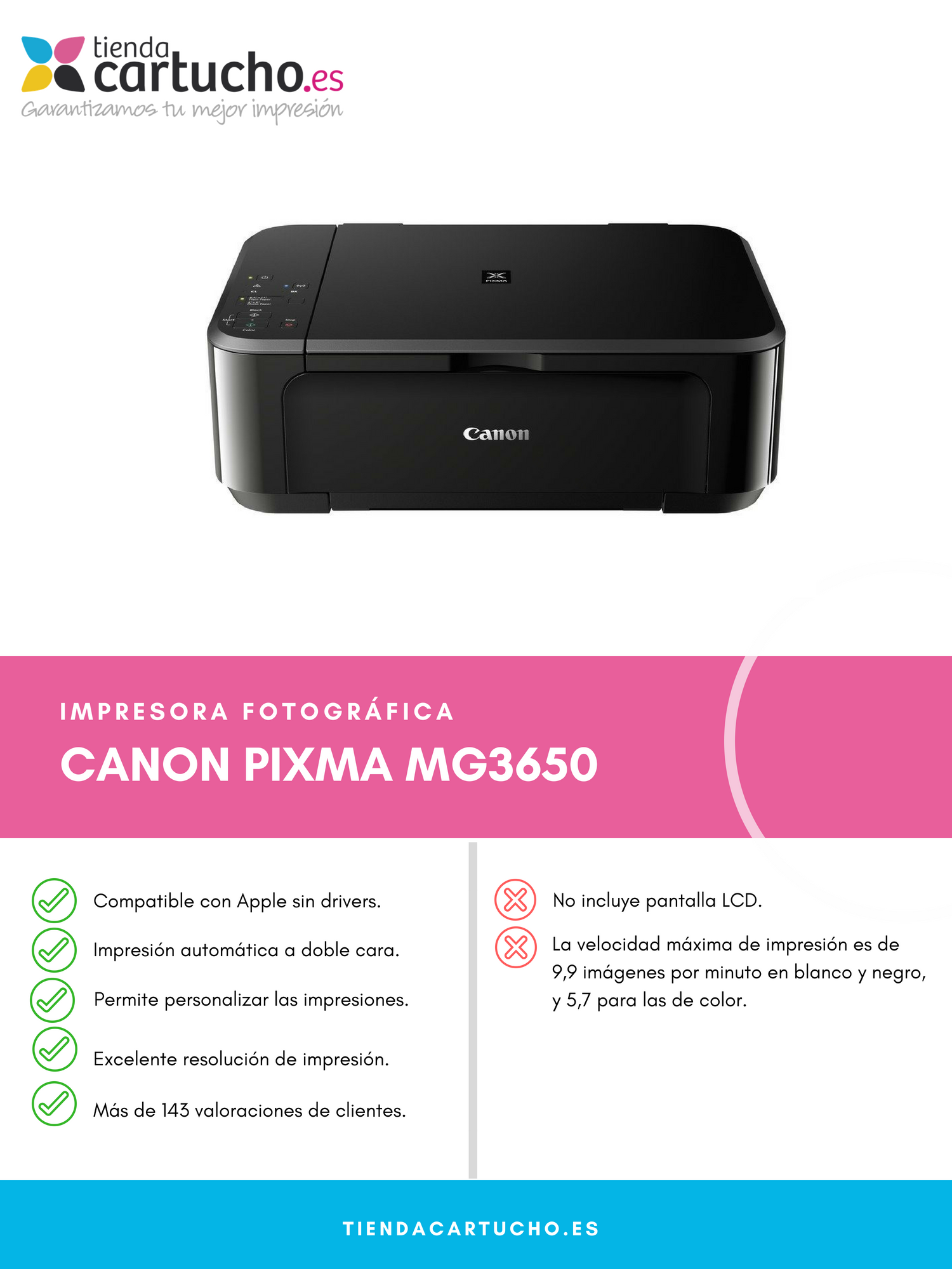Compra Impresora de inyección de tinta multifunción PIXMA MG3650S